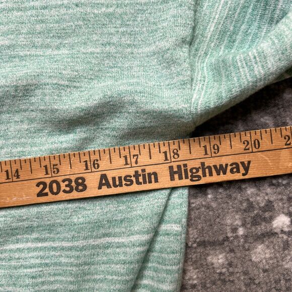J Crew Sweater Womens Medium Henley Green Space Dyed V Neck Lightweight Knit - Picture 4 of 8